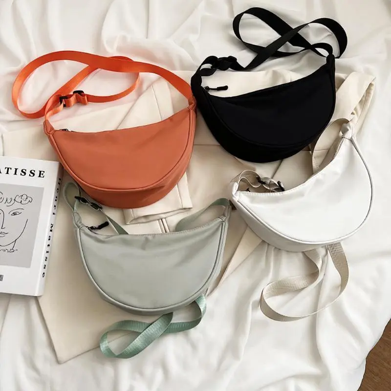 2024 New Trendy Elegant Fashion Women's Large Capacity High Quality Nylon Waist Bag Adjustable Pocket Zipper White Mobile Phone Waist Bag Multifunctional Crossbody Bag Sling Shoulder Bag Beg Wanita - 9702