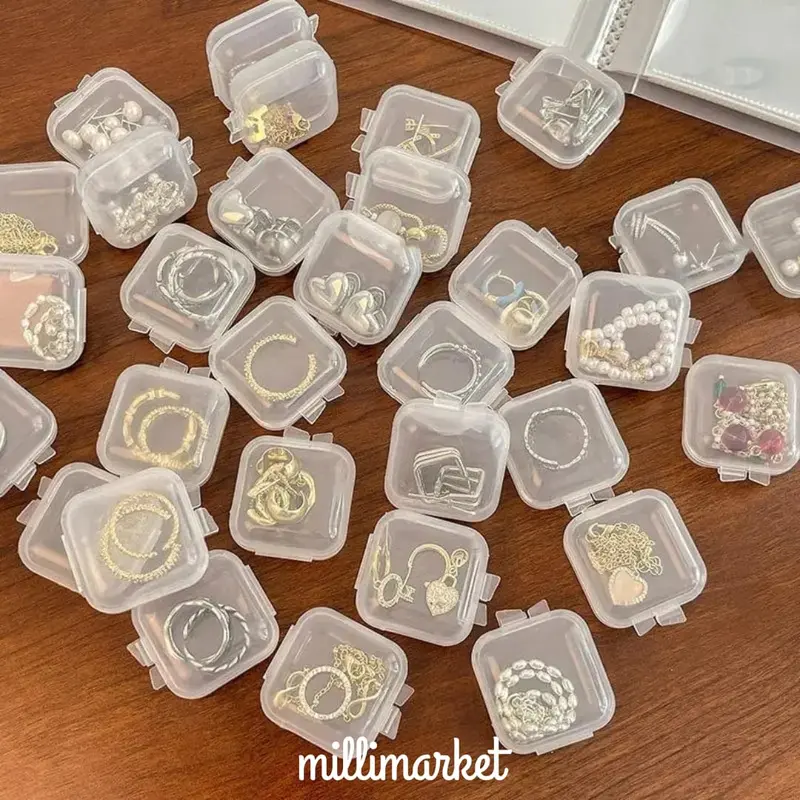 KOTAK MINI KECIL TRANSPARAN / Tempat simpan Obat perhiasan anting cincin box memory card / packing permen / mini storage transparant 7