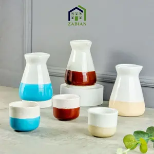 Zabian Server Set - Gelas Server V60 & Mini Mug | Mug Keramik Kafe Kopi V60 Decanter Jug Minimalis