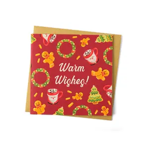 XOXO Bali - Warm Wishes Square Greeting Card | Kartu Ucapan Natal Kotak