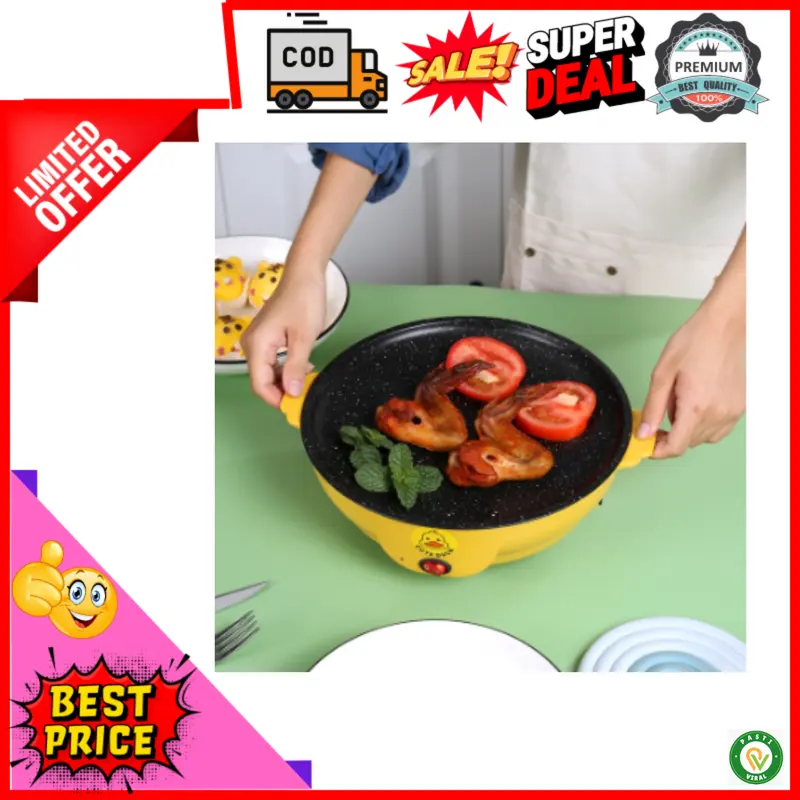 Peralatan Rumah Tangga Wajan Listrik Anti Lengket / Panci Teflon Listrik Elektrik Low Watt / Wajan Teflon BBQ Panggang Anti Lengket Bukan Maxim Non Steamer 3
