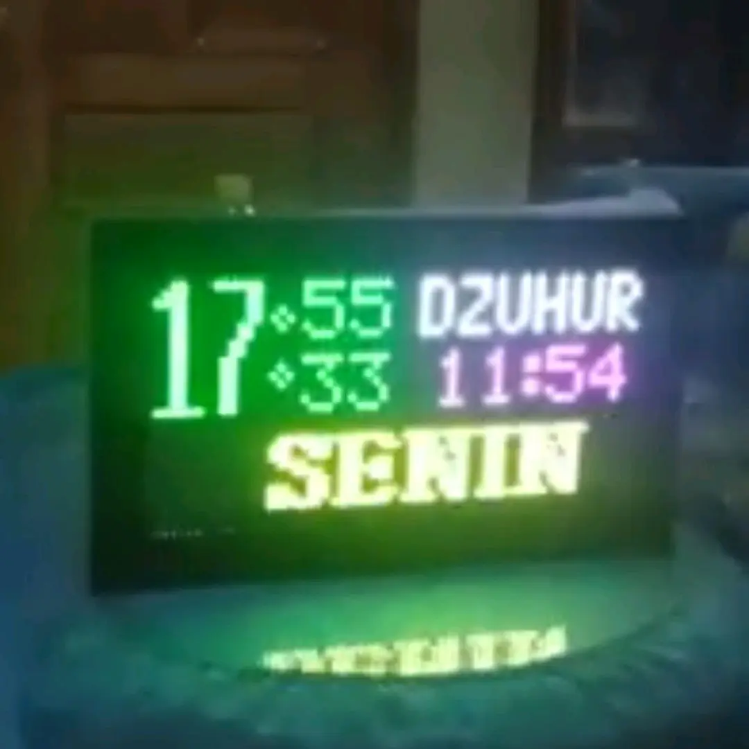 jadwal sholat digital masjid rgb full colour ukuran 35x20 cm Alarm