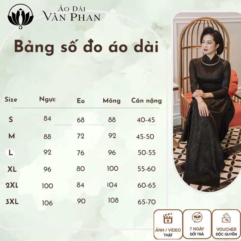 Product Introduction of Áo dài truyền thống cổ cao 2p tay lỡ gấm vân xước  in hoa ngọc trai nền xám A2846  - Áo dài Vân Phan 0