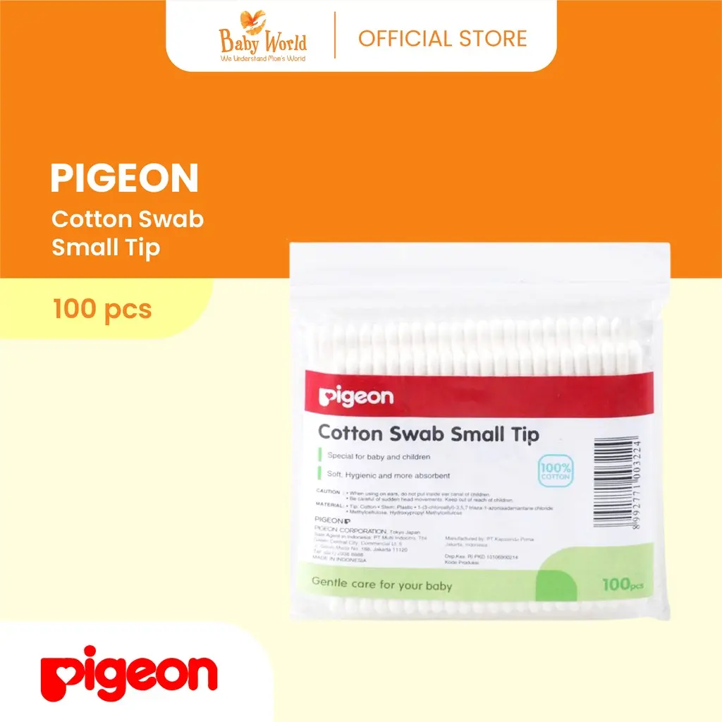 PIGEON Cotton Swab isi 100pcs | Small Tip Cotton Buds Bayi