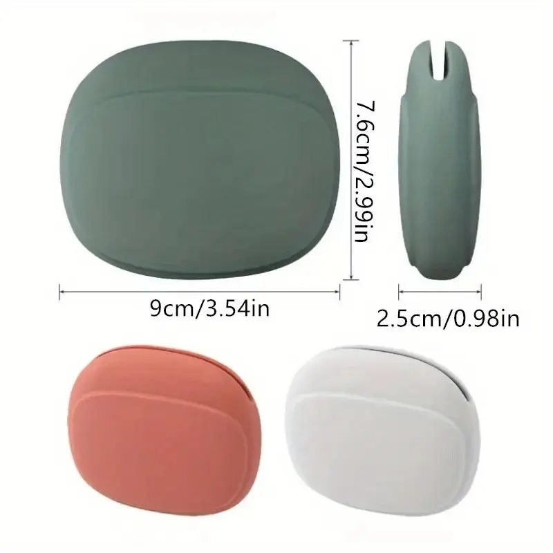 Silicone Storage Bag, 3 Counts/set Portable Earphone Data Cable Charging Cable Storage Bag, Travel Storage Bag for Home Office Outdoor, Audio【Only Bag】 1