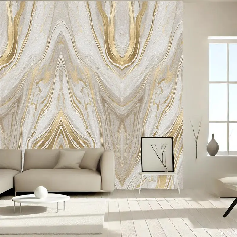 Marble Grain Pattern Design Wallpaper, 1 Roll Modern Self-adhesive Waterproof Removable Wallpaper, Decorative Sticker for Home Interior Living Room Kitchen Bedroom Dormitory