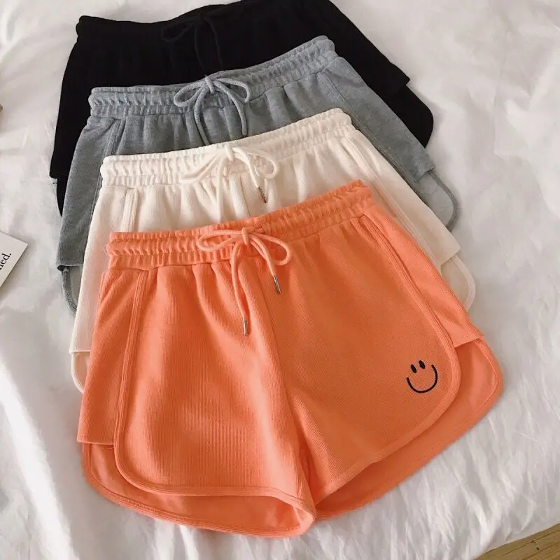 Seluar Pendek Sukan, Untuk Wanita, Sesuai untuk Musim Panas, Nipis dan Kasual, Longgar, Pinggang Tinggi, Kaki Lebar, Slim Fit, Pakaian Rumah, Seluar Piyama, Bergaya, Boleh Dipakai Di Luar Shorts