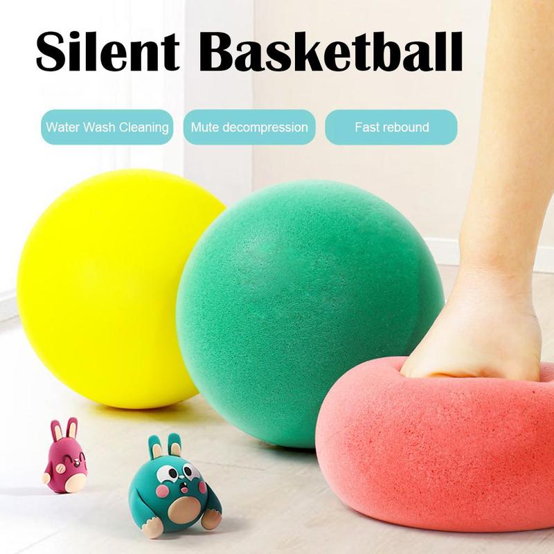 Product Introduction of Silent Basketball Foam Basketball Indoor Silent Training Children Patting Elastic Ball Toy Basketball Training Ball 45