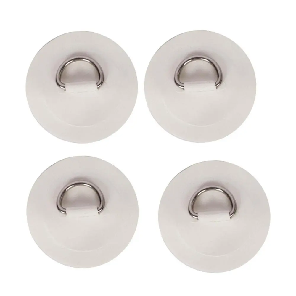 4 Pieces D Rings Pad D Rings Patch Boats, PVC Inflatable Boats Rafts Surfboard, No Backing Adhesive ,Lightweight PVC Patch Kayak Accessories