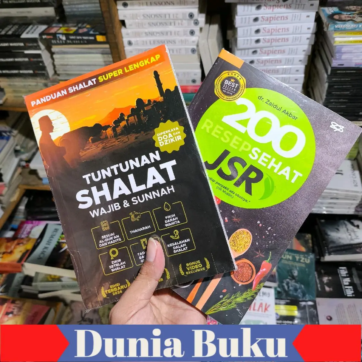 Paket 2 buku - 200 Resep sehat JSR + Tuntunan shalat wajib & sunnah FULL COLOUR