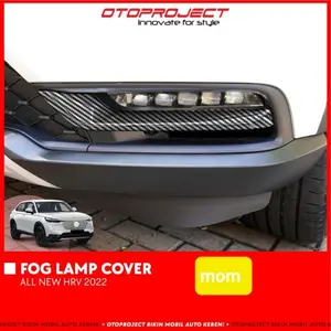 Otoproject List Fog Lamp Cover All New HRV 2022-2025 Non RS Bahan ABS Sistem Tempel Termasuk Perekat 3M Warna Chrome & Carbon