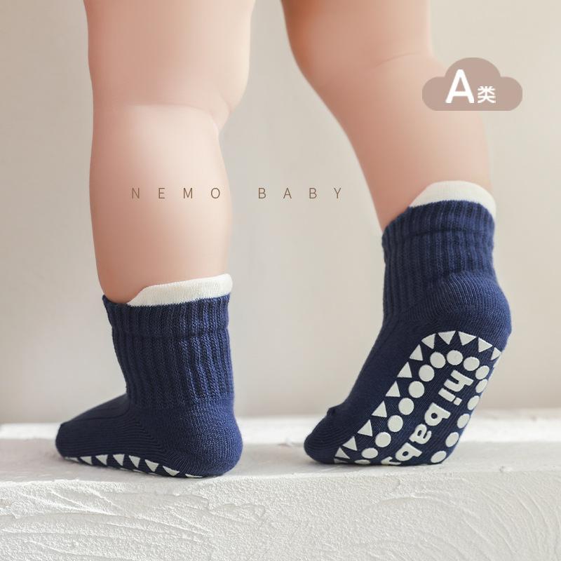 3 Pair/set Soft Baby Sock for Boy Girl Simplicity Solid Color Non-slip Floor Sock for Toddler Spring Cotton Indoor Infant Sock 0