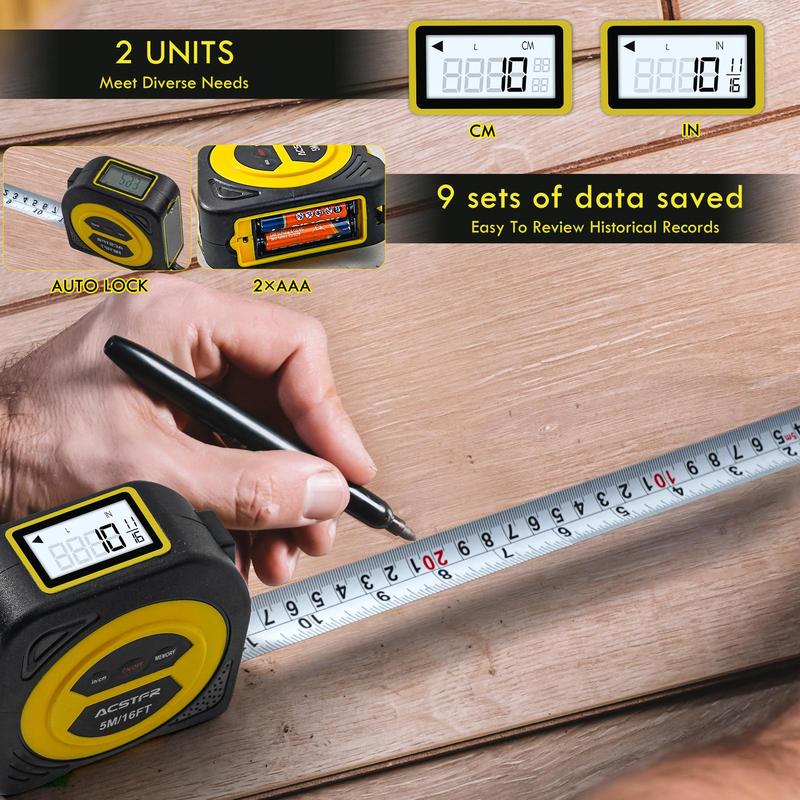 Product Introduction of Portable 5M Tape Measure with Digital Display, Battery Powered Handheld Tape Measure, Accurate Measuring Tool for Home, Office, Construction, Engineering (Batteries Not Included) 4