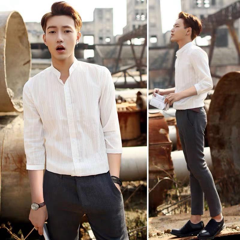  Áo sơ mi cổ tàu nội địa pos 