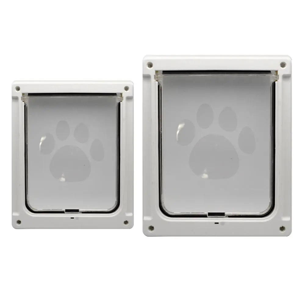 2 Way Locking Pet Flap Door Single Flap Security Magnet Attraction Tunnel Cat Dog Doors for Interior Exterior Window & Wall Indoor Outdoor