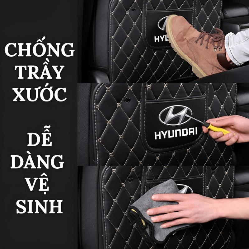 Tấm Chắn Lưng Ghế Ô Tô Da PU - Đệm Lót Bảo Vệ Lưng Ghế Ô Tô Có Logo Theo Hãng Xe, Chống Thấm Nước, Chống Trầy, Chống Bẩn 3