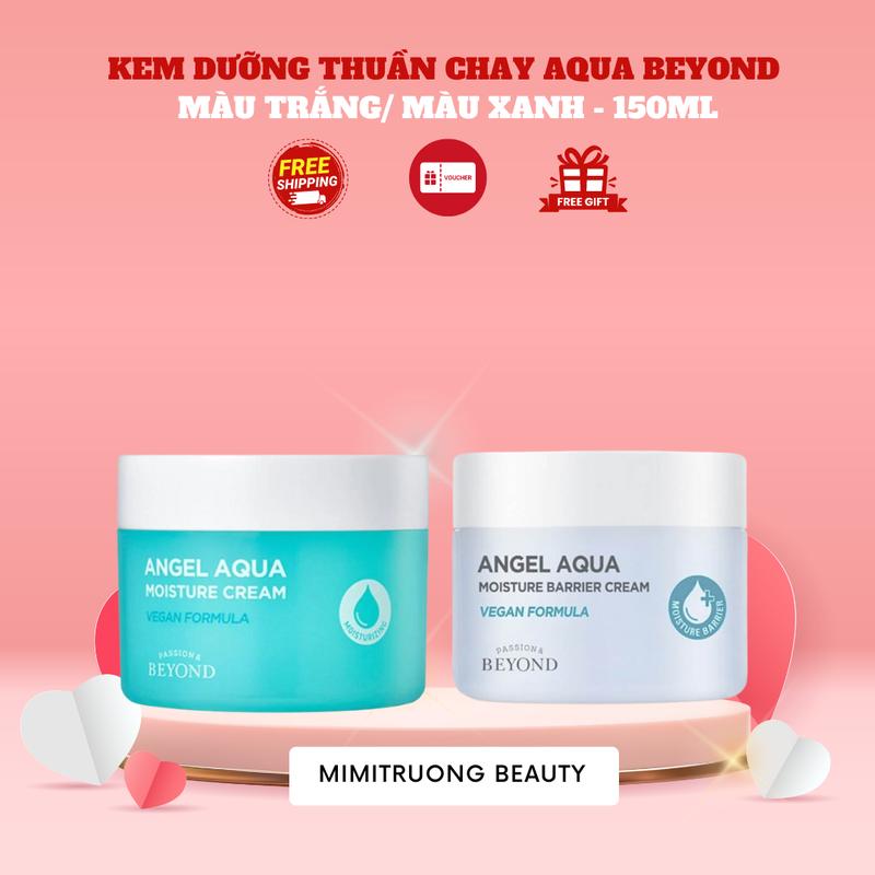 [TRANGTRANKOC]_Hàng Cty_Kem Ẩm thuần chay Beyond Angel Aqua, 02 phiên bản: Màu Xanh cấp nước, giữ ẩm lên đến 24h; Màu  giữ ẩm lên đến 100h, bổ sung Vitamin  beyond 100 giờ  da dầu mụn kem phục hồi hà linh   ẩm