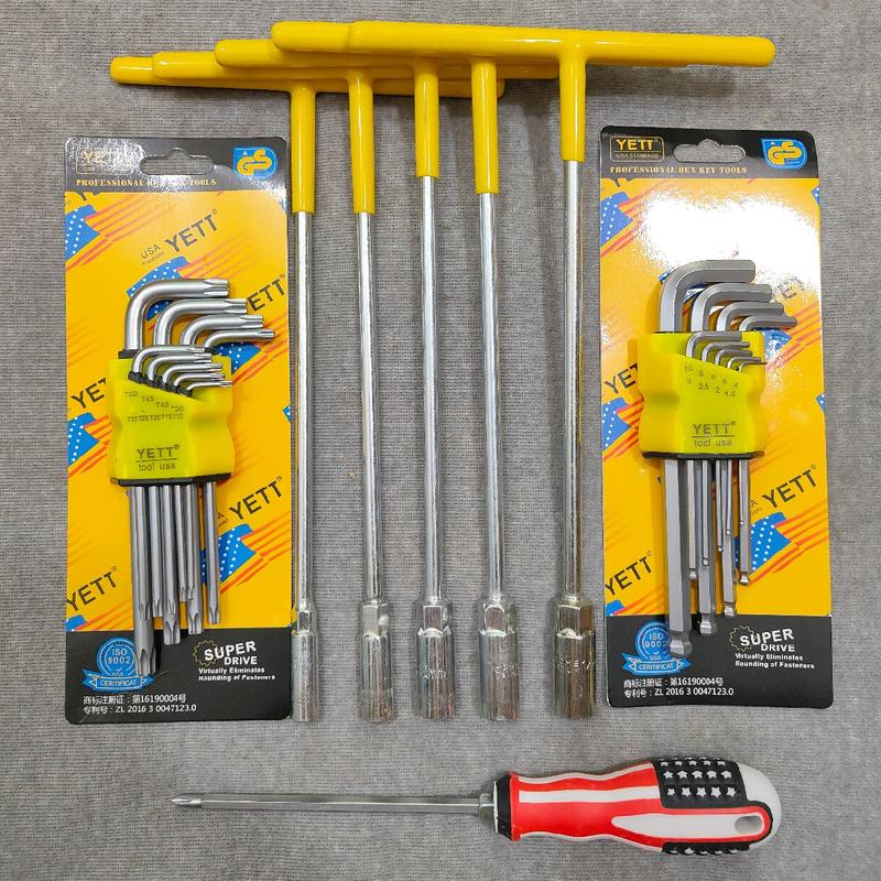 [Tặng tua vít] Combo 5 khoá chữ T và 2 bộ lục giác Bi và Bông dùng để vặn đai ốc