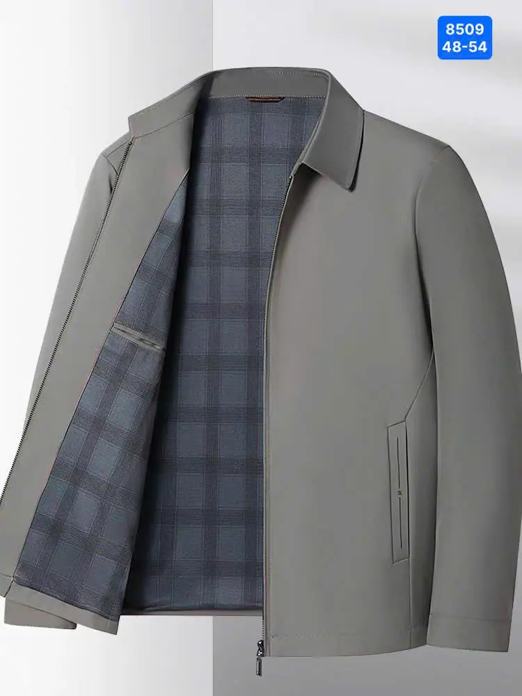 Áo Khoác Gió Trung Niên Cổ Bẻ 8509 Chất Gió Polyester Cao Cấp, Nhẹ, Ấm, Sang Trọng, Lịch Sự Nam - Có Túi, Menswear áo khoác nam áo  khoác Đen