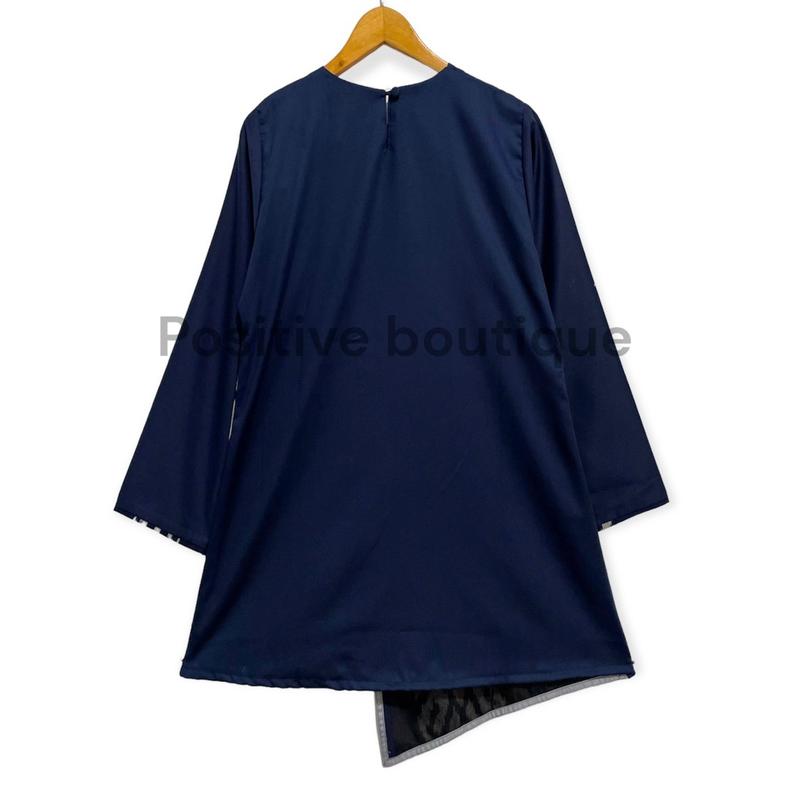 Blus couple kombinasi  tenun Bianca (B30) Batik Katun Toyobo Atasan Wanita Panjang Tangan 6