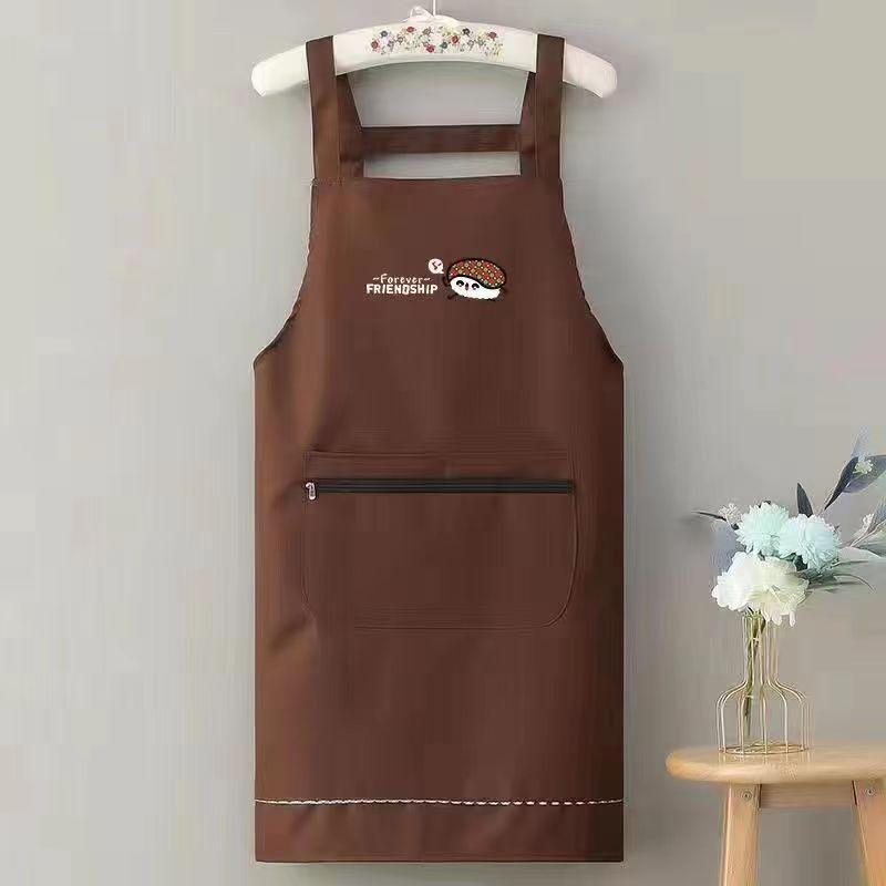 Product Introduction of Waterproof Oilproof Apron with Zipper Home Kitchen Apron Large Pocket Fashion Abrasion Resistant Workwear 7