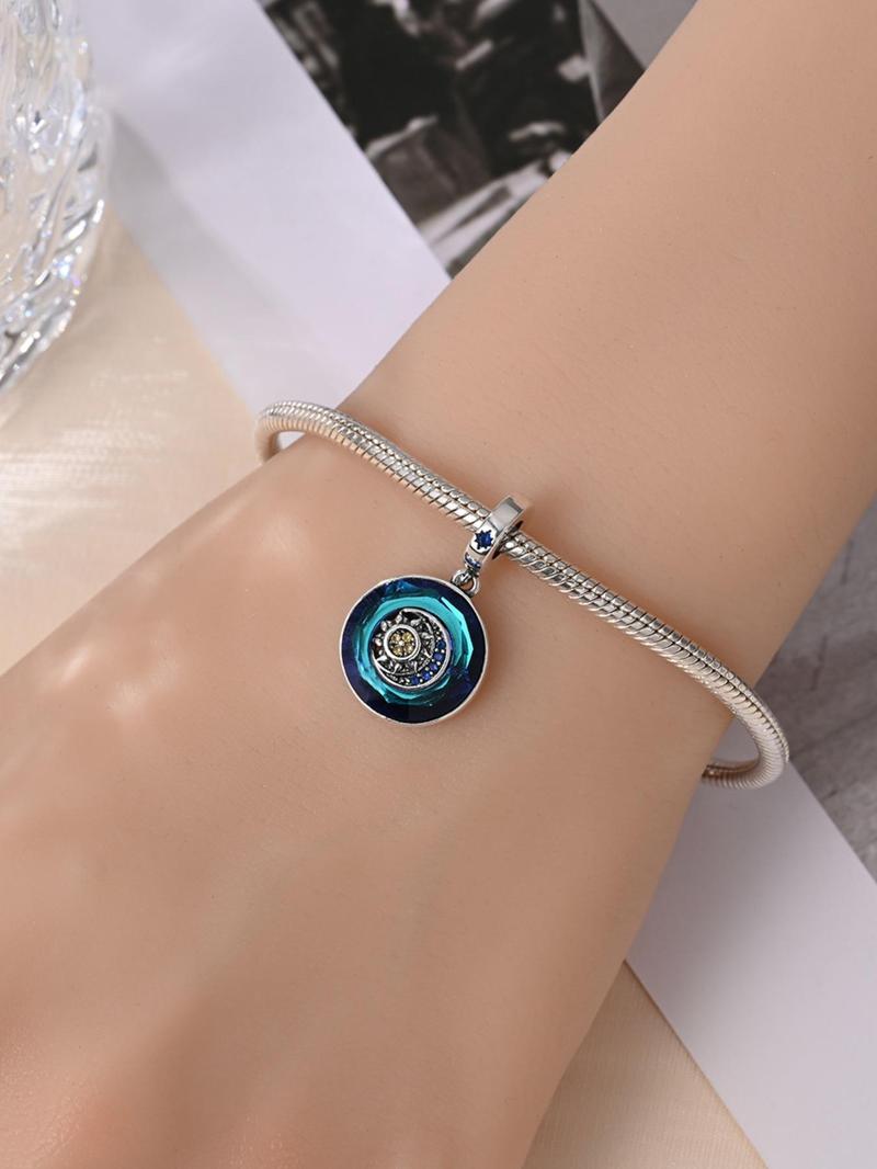 Product Introduction of Sun & Moon Design Pendant, Artificial Zircon Decor Charm for Bracelet & Necklace, DIY Jewelry Accessories, Trendy All-match & Exquisite Jewelry for Birthday Gift 5