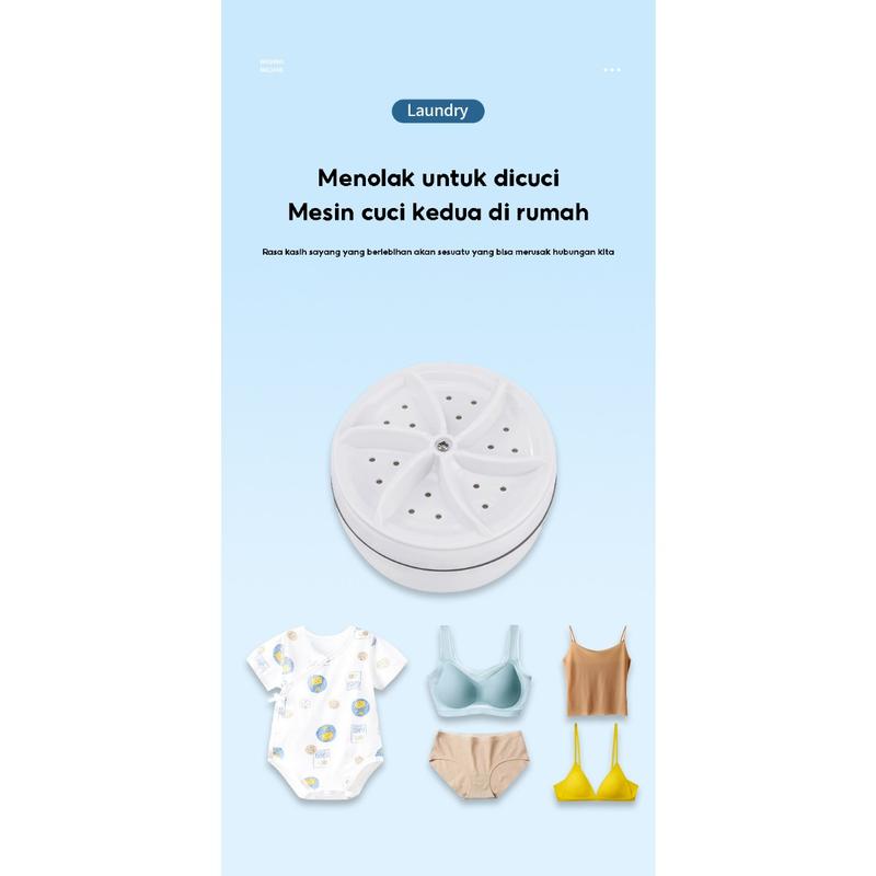 Product Introduction of Mesin Cuci Mini Portable USB Ultrasonic / Mesin Putar Pencuci Pembersih Pakaian Dalam Kaos Kaki Handuk Piring / Turbine Washer Untuk Travelling 22
