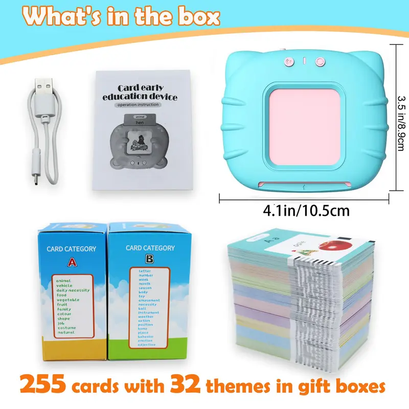 Bilingual Talking Flash Card, 510 Words Spanish & English Bilingual Talking Flash Card, Animal Sensory Speech Audible Toys, Bilingual Flash Cards Gifts for Kids 1