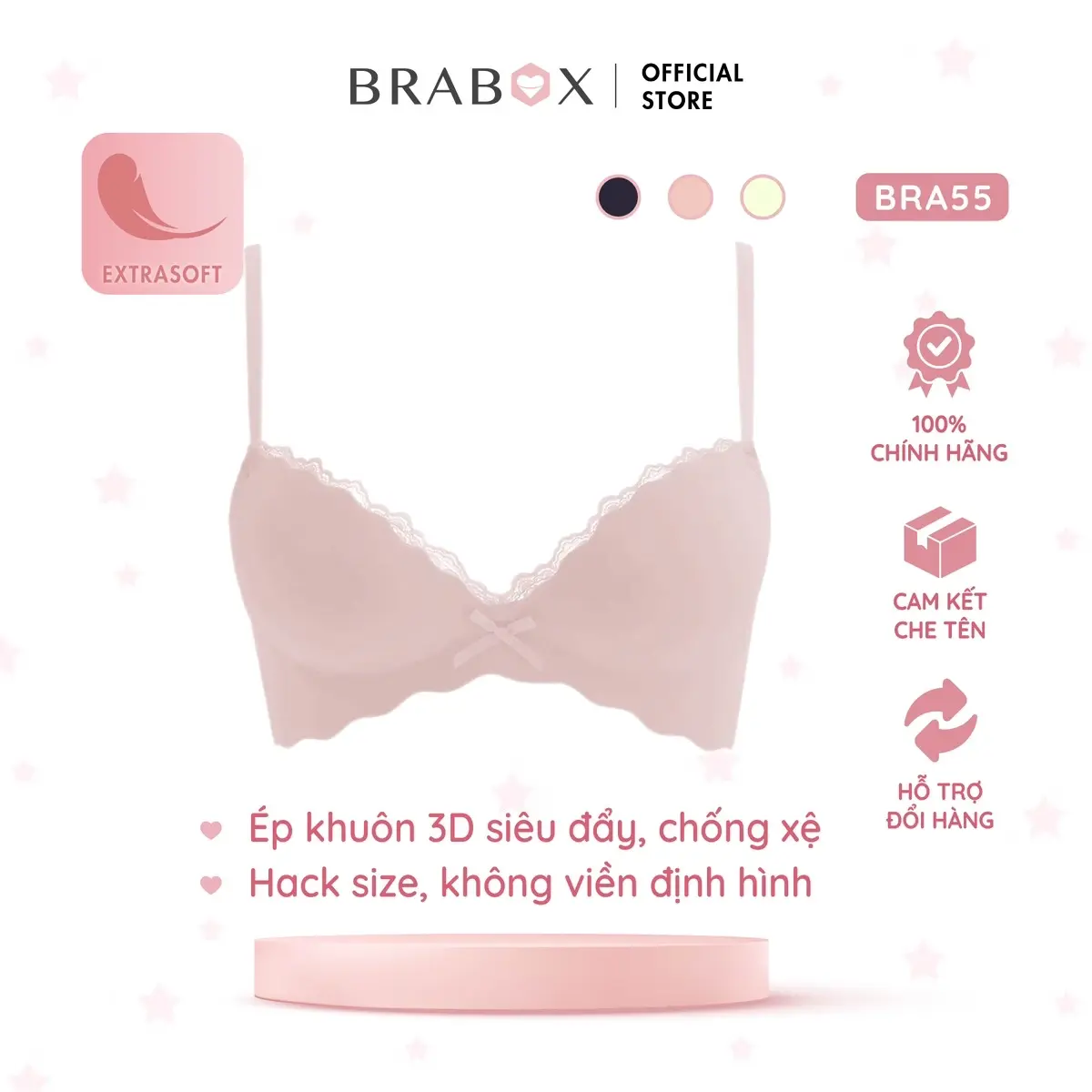 Áo bra nâng đệm dày không viền BRA55 BRABOX
