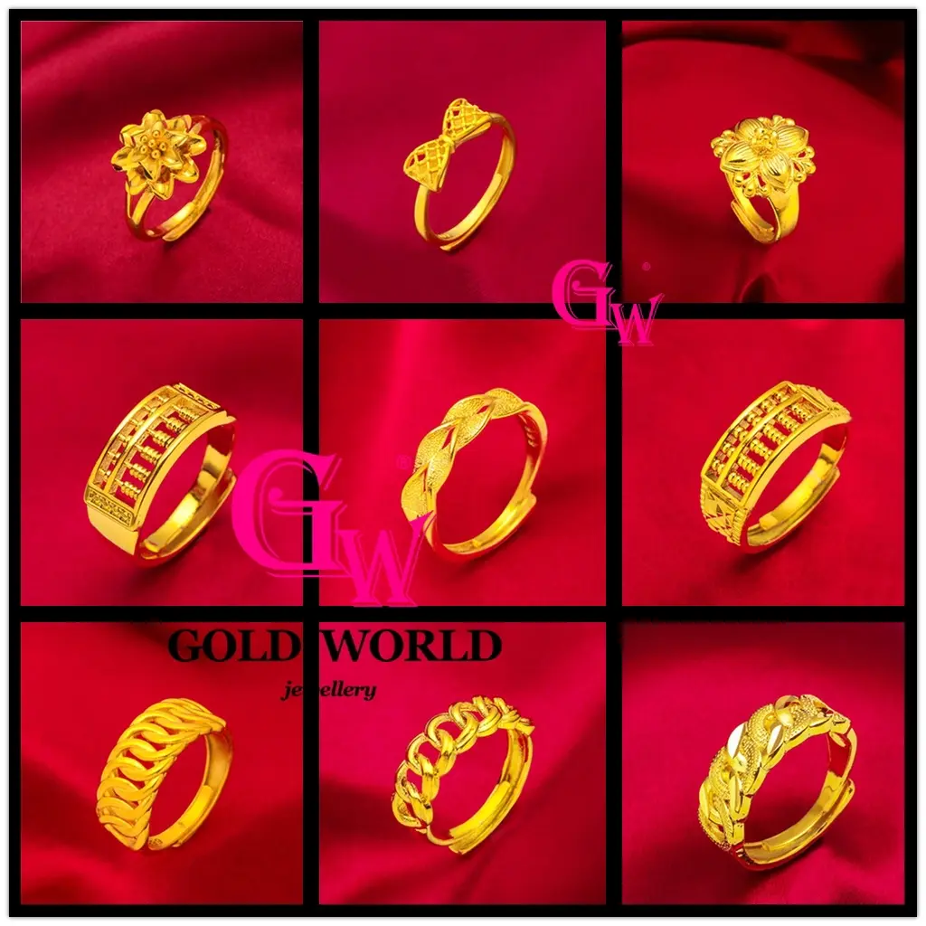 GW Fashion Accessories Jewelry Women's Gold Adjustable Rich Ring Minimalist  Does Not Fade Wedding Rings