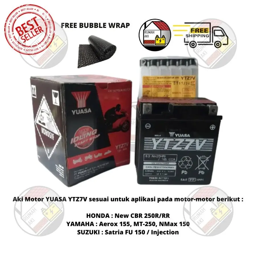 Aki Motor Yamaha NMax N Max N-Max YTZ7 YTZ 7V YTZ7V YUASA Accu Kering MF accessories baut Motorcycle