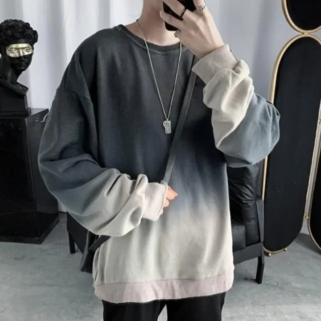 Áo sweater nam form rộng chất nỉ mỏng màu loang độc lạ, áo sweater nam dài tay chất nỉ oversize unisex loang màu mặc đi chơi đi học thời trang ulzzang hàn quốc