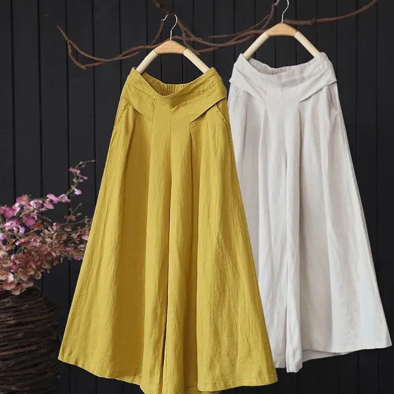 Quần Ống Rộng Dài Tôn Dáng, Chất Vải Linen Xuất Nhật Cao Cấp, Mặc Lên Tôn Dáng Cho Các Chị Em H3