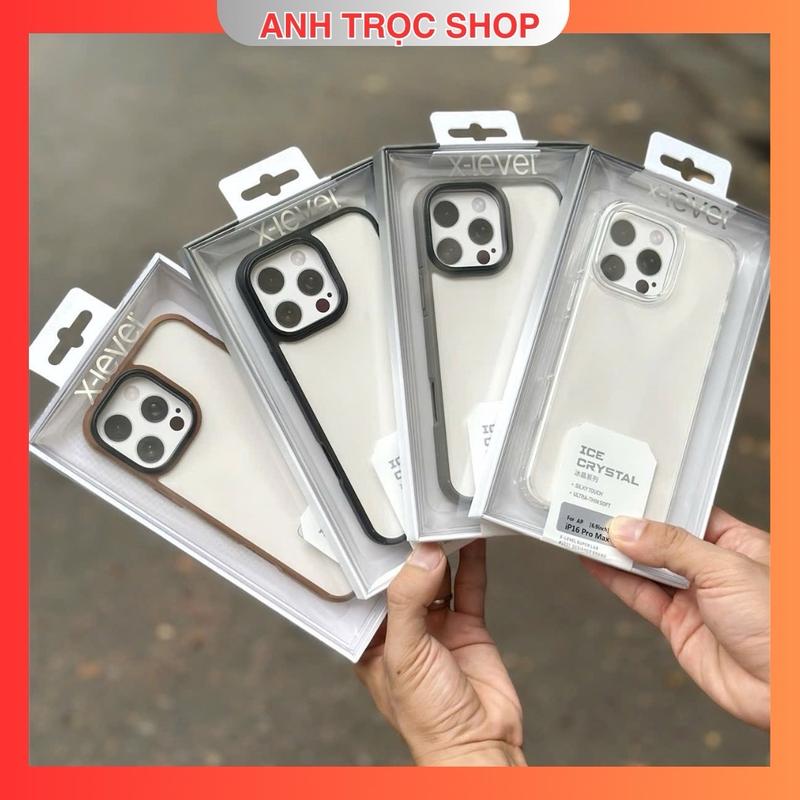 ỐP Xlevel IceCrystal Lưng Meka Trong, Viền Silicon TPU Màu Có Đệm Khí Chống Sốc