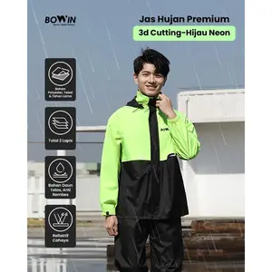 Palisade - Jas Hujan Premium 3D Cutting Anti rembes & Windproof Bahan 2 Lapis + Puring Waterproof