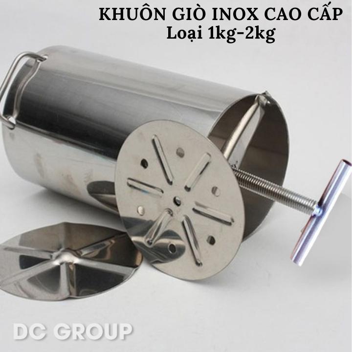 Khuôn Làm Giò Loại 1kg và 2kg inox304 Khuôn Làm Giò Thủ Chả Lụa Giò xào không gỉ đảm bảo vệ sinh tháo lắp dễ dàng Dụng Cụ Làm Giò Khuôn Xôi Phúc Lộc Thọ 5 chi tiết
