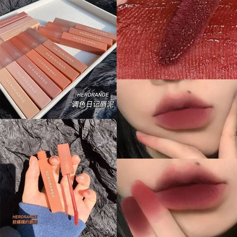 Son Kem Bóng, Son Bóng, Son Kem, Trang Điểm Làm Đẹp Môi, Son Môi, Nhung Đỏ Lì Lâu Trôi, Không Thấm Nước, Dưỡng Ẩm, Tự Nhiên, Trang Điểm