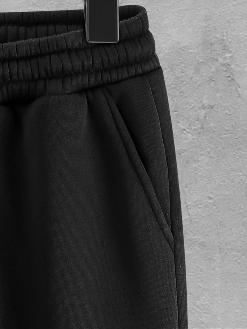 Product Introduction of Men's Skull Print Drawstring Waist Thermal Lined Sweatpants, Regular Fit Halloween Themed Casual Pocket Jogger Pants for Fall & Winter, Men's Trousers for Daily Wear 4