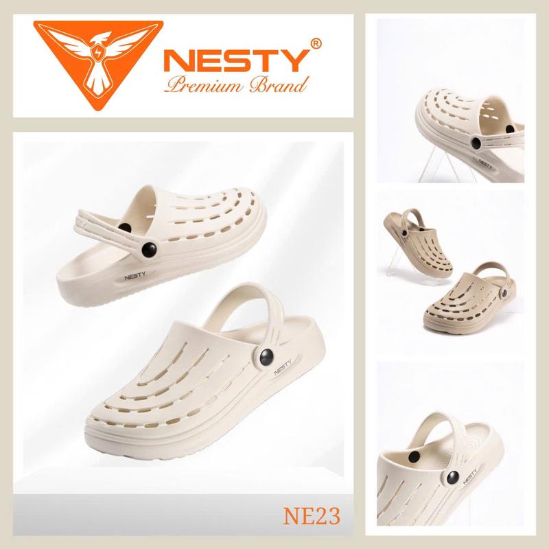 { NE23 - Tặng Kèm 10 Charm Ngẫu Nhiên } Dép Sục Nam Nữ Thương Hiệu NESTY Chống Trơn Trượt & Chống Nước