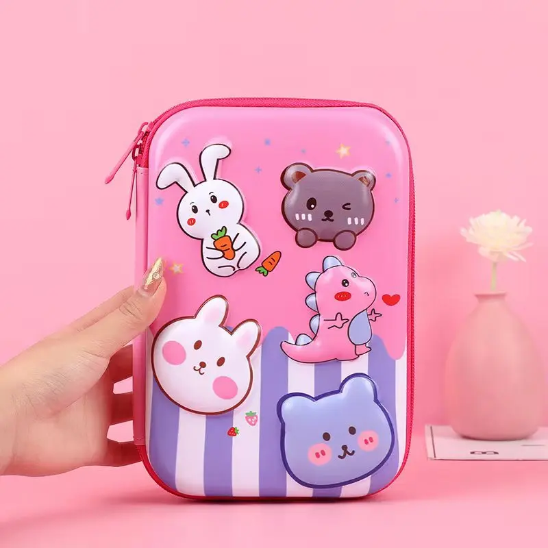Kotak Tempat Pensil Anak 3D Timbul Impor Hardcase Besar Motif Animal Unicorn Stationery 7