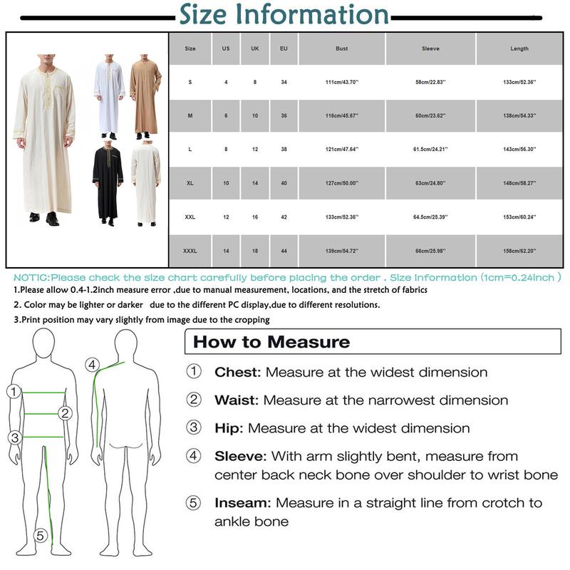 Product Introduction of [Jennifer] New Muslim Middle East Arab Robe Men's round Neck Hot Sale Clothing 35