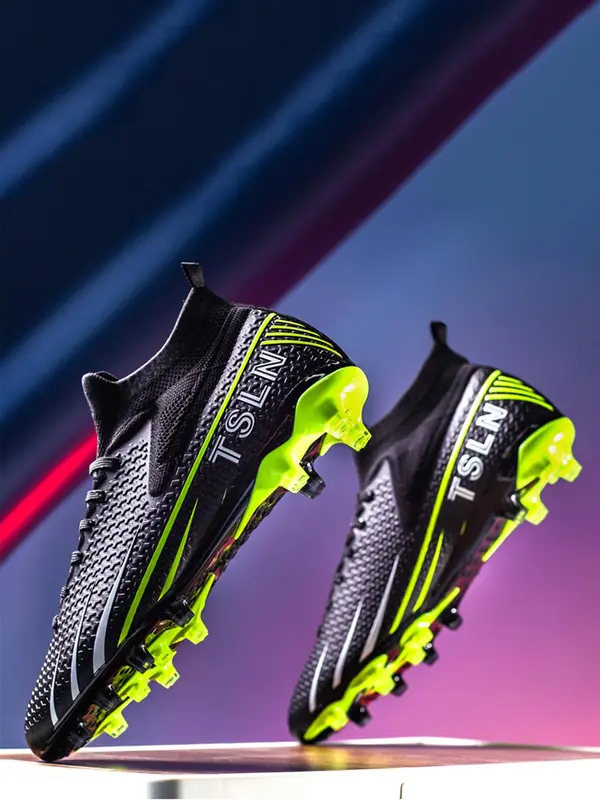 Men's Colorblock Letter Pattern Football Shoes, Non-slip Breathable Football Cleats for Back to School, Professional Football Training Shoes For All Seasons 3