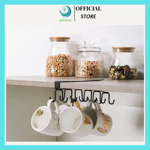 Móc treo đồ đa năng thanh đôi chịu lực tốt- Móc treo tường gắn tủ nhà bếp 5 thanh 10 móc