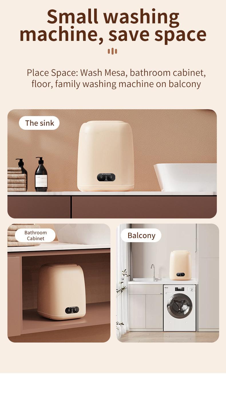 Product Introduction of Baby Mini Washing Machine Ultra-Clean Washing Machine Small Pulsator for Rental Home Large Capacity Wash and Dry Combo 19
