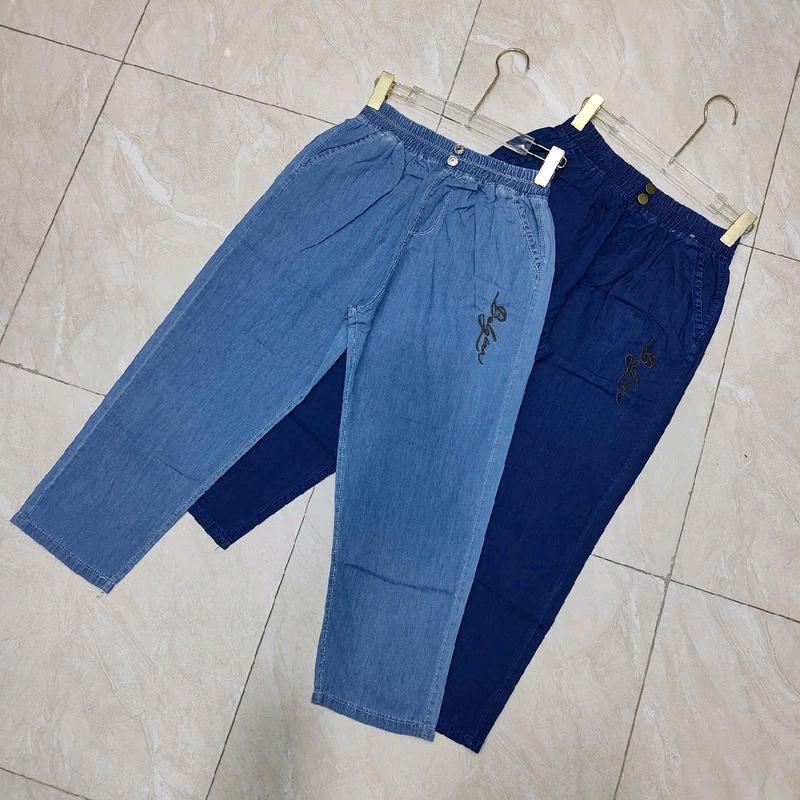 Quần nữ 9tấc  jean giấy lụa ,co dãn nhẹ lưng thun ống nhỏ dáng betghi. M.093__40__75 kg