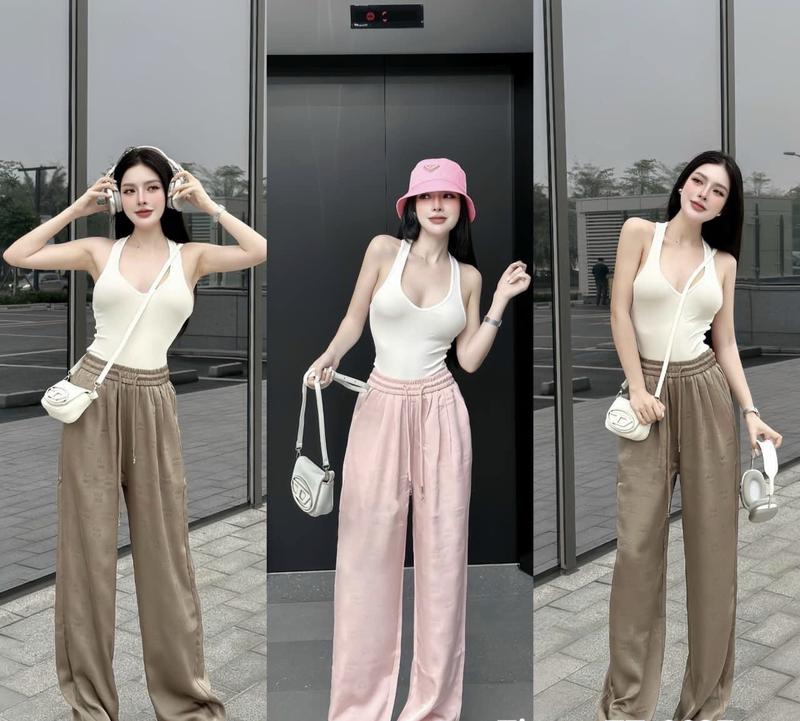 Product Introduction of [DiTi.9093.Store] QUẦN SUÔNG LỤA 3D CHỮ MN ( HÀNG ĐẸP CẠP BỌC VIỀN ) 37-62kg NỮ Women Pants Nhung Ong 3