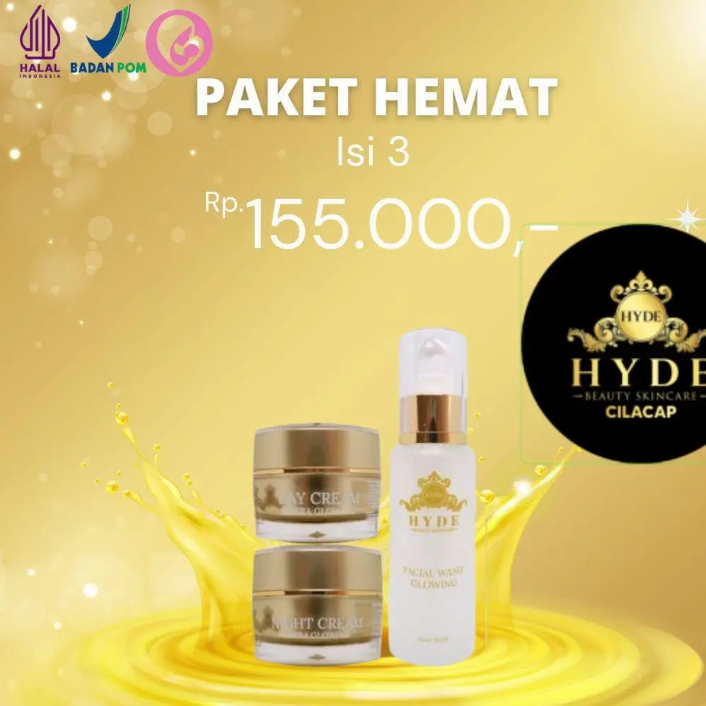[ PAKET ISI 3 ] HYDE BEAUTY SKINCARE EXTRA GLOWING ( bisa cod )