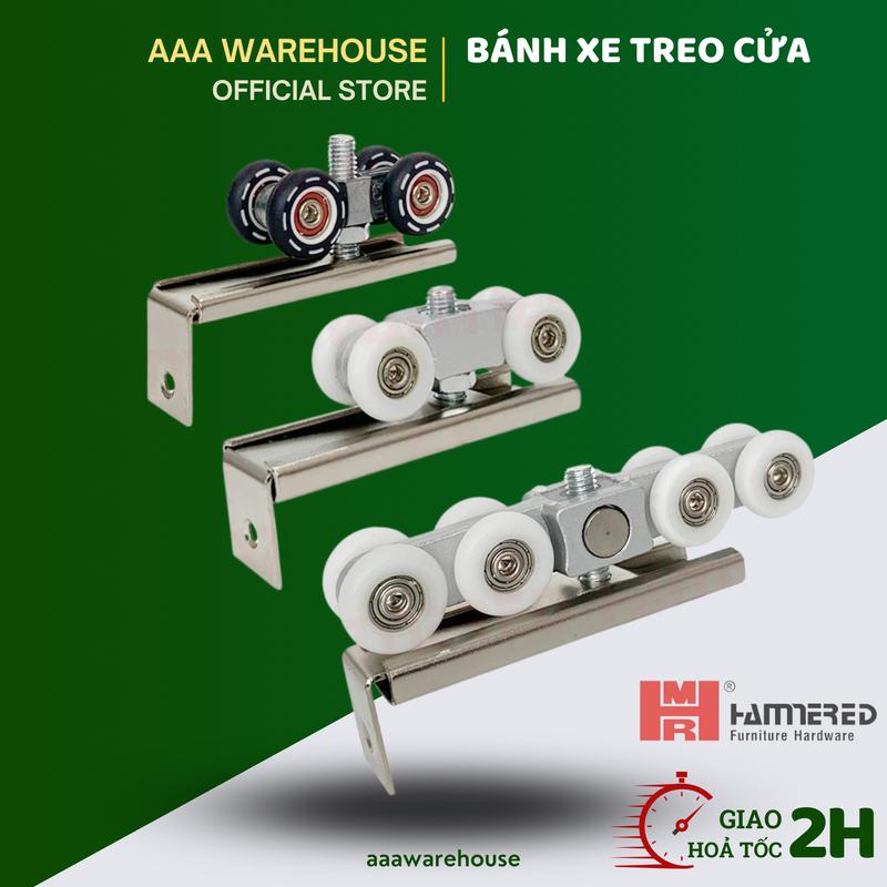 BỘ BÁNH XE TREO CON LĂN CỬA LÙA 4 BÁNH, 8 BÁNH - Bộ con lăn treo cửa trượt