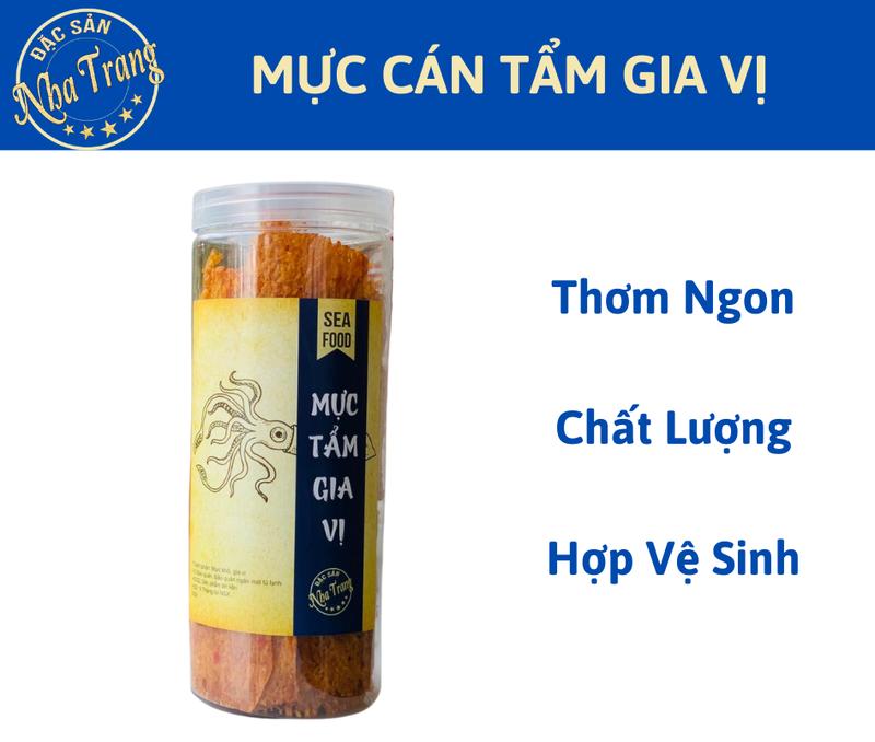Mực cán tẩm gia vị hộp 500gr Đồ Ăn Vặt Snacks Food Thức Ăn