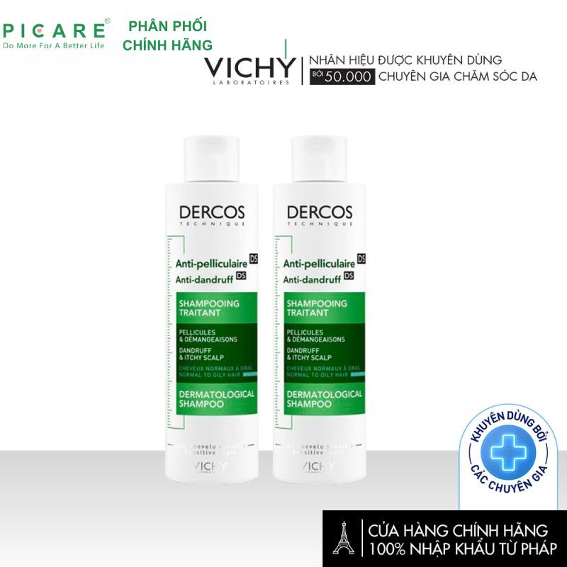 Bộ Đôi 2 Dầu Gội Vichy Sạch Gàu Cho Da Đầu Dầu, Ngứa Dercos Anti Dandruff 200ml  Nữ Dưỡng Tóc Women Chăm Sóc Tóc Đu Đủ